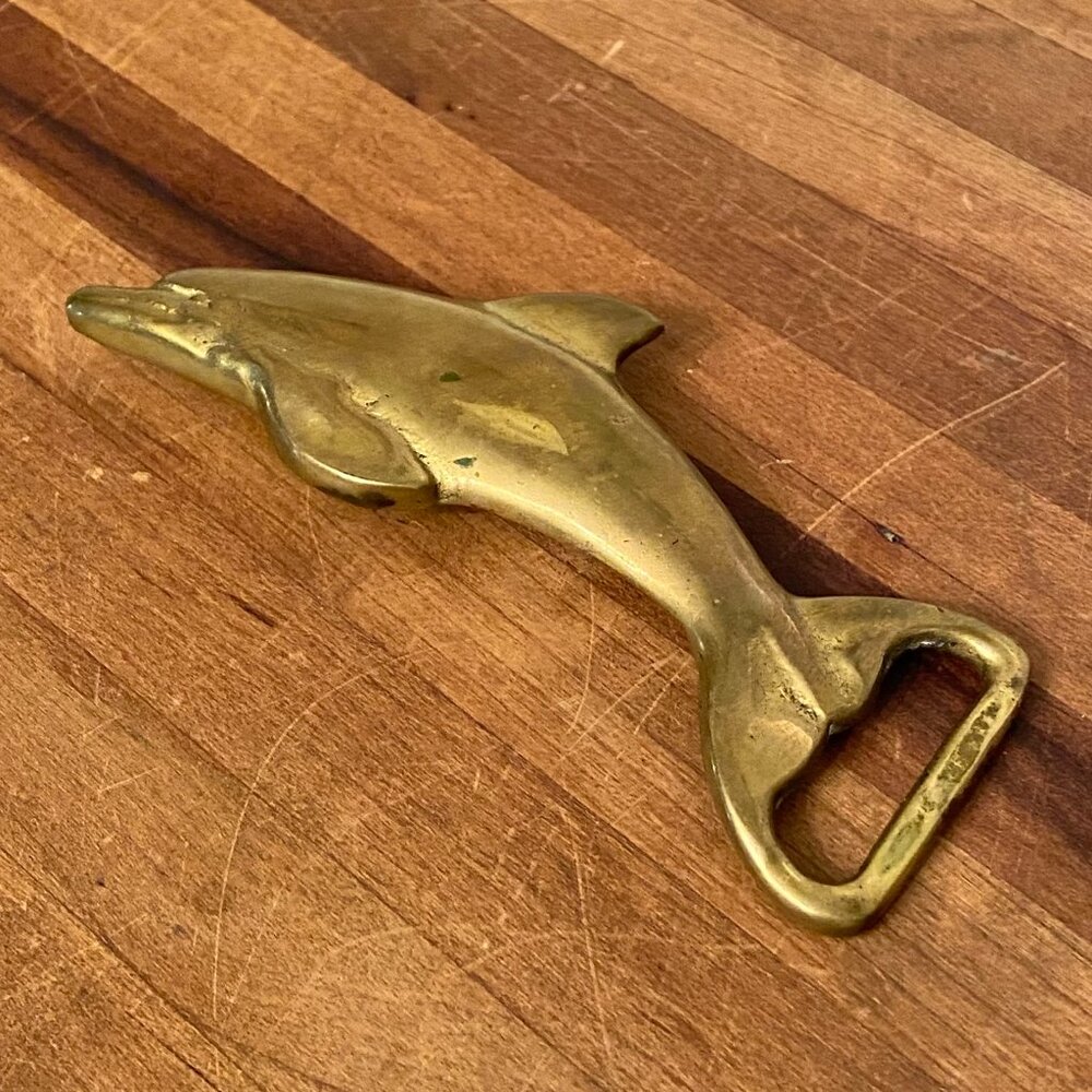 Vintage Brass Dolphin Bottle Opener